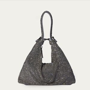Giarité JULES - SILVER crystal crossbody slouchy bag